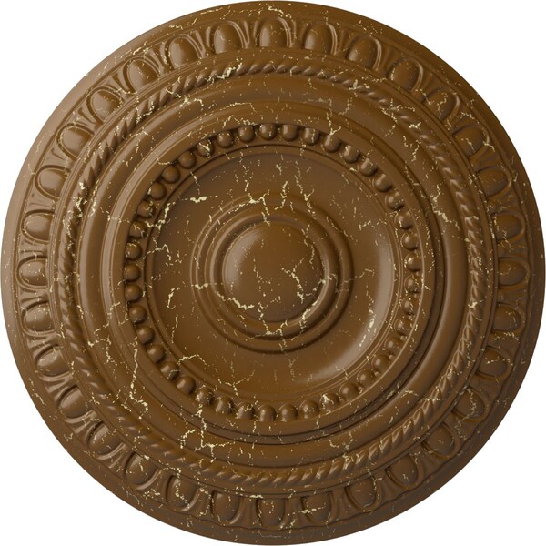 Ekena Millwork Artis Ceiling Medallion (Fits Canopies up to 6 7/8"), 15 3/4"OD x 1 3/8"P, Smokey Topaz Crackle CM15ARSTC - main